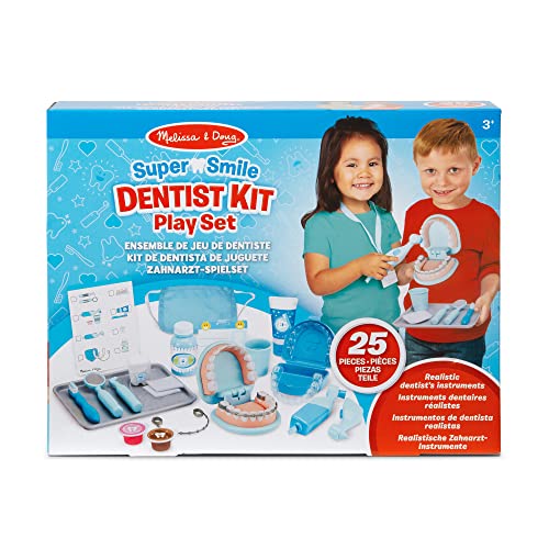 Melissa & Doug Kit dentista per giochi di ruolo per bambini e bambine dai 3 anni in su | Giocattoli educativi da dentista per bambini di 3 anni | Giocattoli Montessori per bimbi di 3 anni