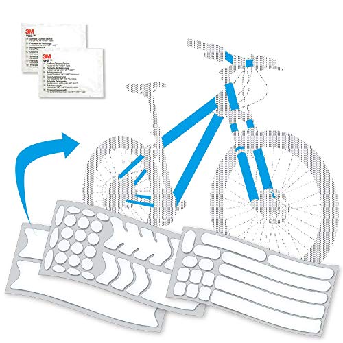 Mezanin - Pellicola protettiva per la vernice della bicicletta, trasparente, autoadesiva, universale, per Downhill, MTB, ecc., robusta e durevole, facile da montare, con 2 panni per la pulizia inclusi