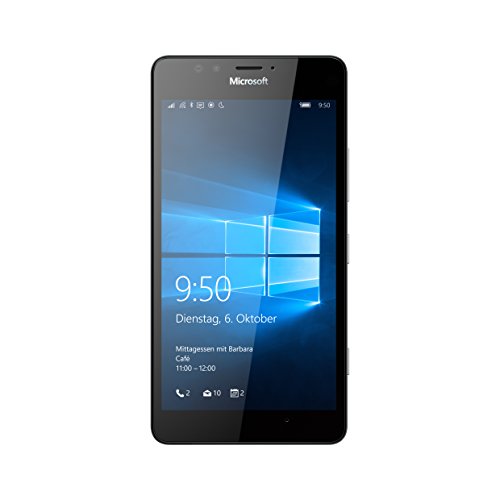 Microsoft Lumia 950 Smartphone, Display 5,2 Pollici, Memoria 32 GB, Fotocamera 20 MP, Windows 10, Nero [Germania]