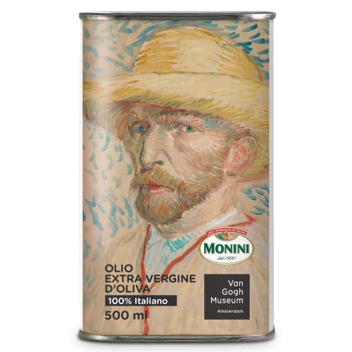 Monini per Van Gogh Museum: Olio extra vergine di oliva 100% italiano Edizione Limitata Van Gogh, lattina 500 ml – “Autoritratto con cappello di paglia”