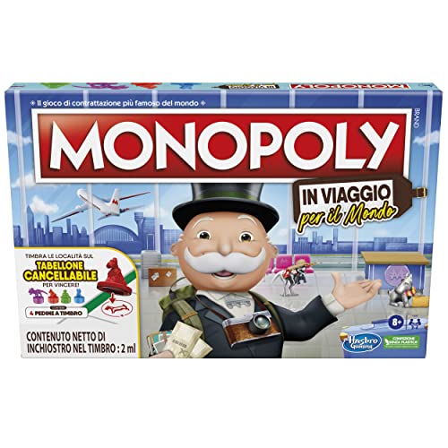 Monopoly In Viaggio per il Mondo, gioco da tavolo per famiglie e ba...