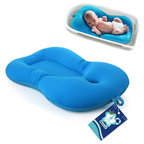 Moonvvin - Materassino galleggiante per il bagno del neonato, materassino morbido con cuscino
