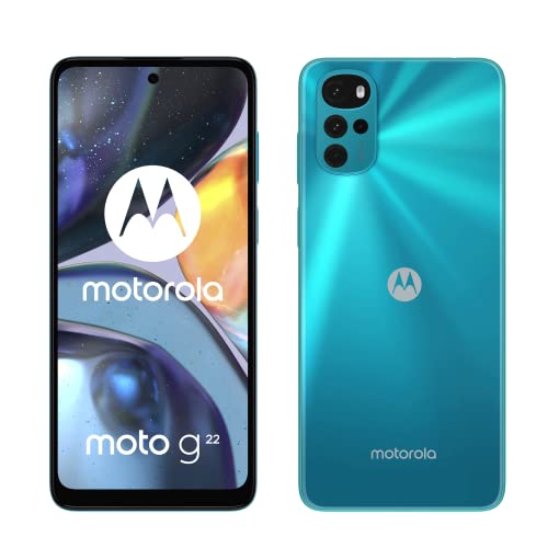 Motorola moto g22 (Quad Camera 50 MP, Display 90Hz 6.5 , batteria 5000 mAH, 4 64GB espandibile, Dual SIM, Android 12), Iceberg Blue