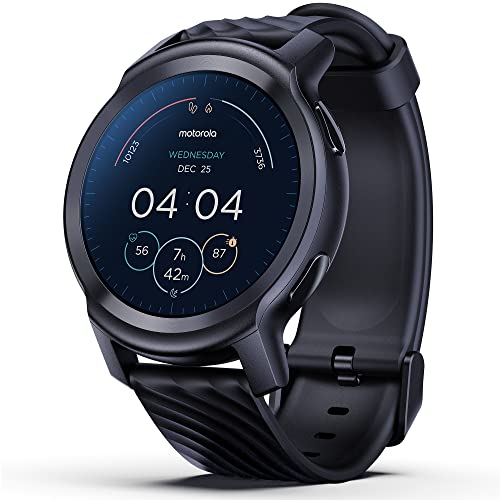 Motorola Moto Watch 100 – Smartwatch 42 mm, durata della batteria fino a 14 giorni, impermeabilità 5ATM, compatibile con Android e iOS - Phantom Black