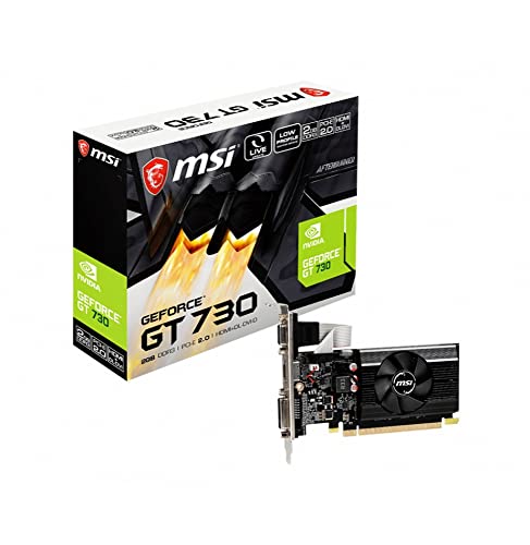 MSI GeForce GT 730 N730K-2GD3 LP - Scheda grafica da gioco 2 GB DDR3, 902 MHz, PCI Express 2.0, 64 bit, DL-DVI-D HDMI D-SUB