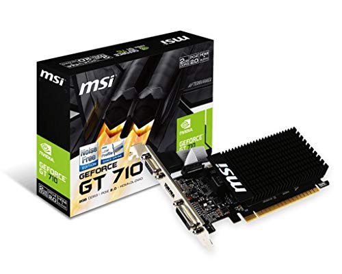 Msi GeForce GT710 2GD3H LP Scheda Grafica, 2 GB GDDR3, PCI Express 2.0, HDMI + DL-DVI-D, Nero