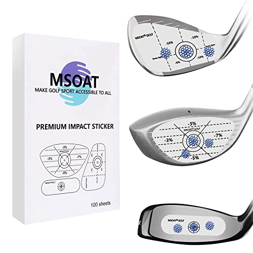 MSOAT Golf Club Impact Tape Etichette per 100 Driver 100 Hybrid 100 Ferri Totale 300 Golf Tape Adesivi e Aiuti di Formazione per Swing Trainer…
