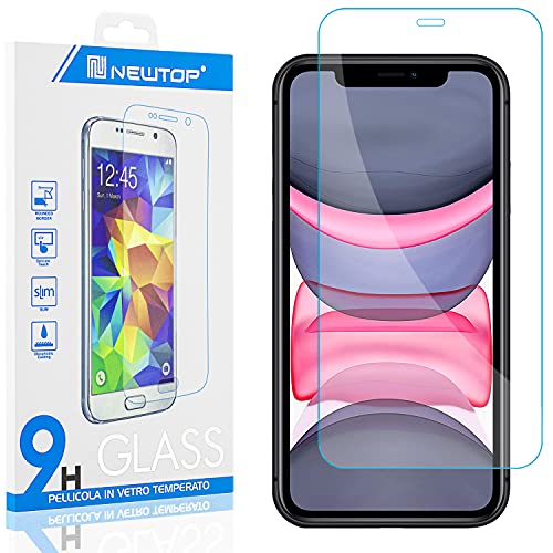 N NEWTOP [1 PEZZO] Pellicola Compatibile con iPhone 11 e XR, GLASS FILM 0.3mm 9H Vetro Temperato Proteggi Schermo Display Anti Urto Protezione