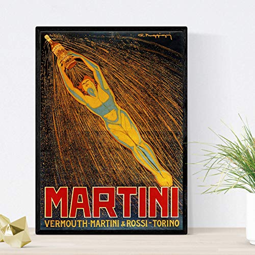 Nacnic stampa artistica vintage pubblicità MARTINI annuncio. Manif...