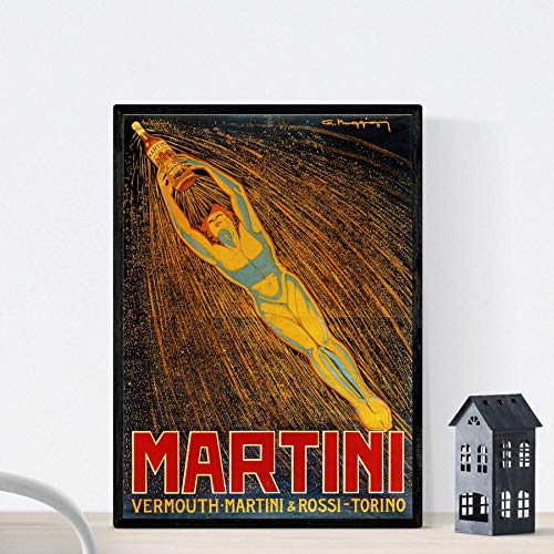 Nacnic stampa artistica vintage pubblicità MARTINI annuncio. Manif...