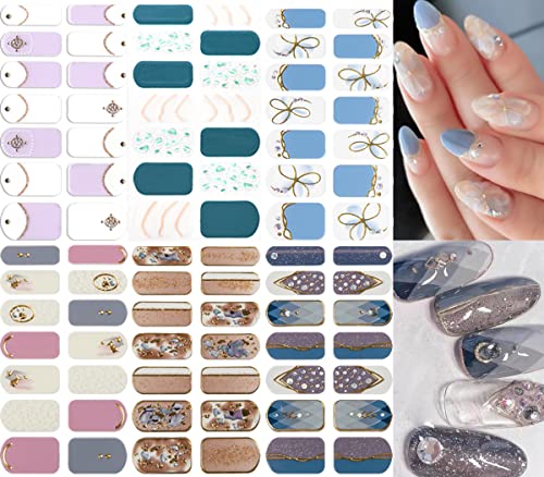 NAILDOKI Lamina Unghie, Adesivi Unghie Nail Art Stickers Nail Art Autoadesiva, Adesivi Manicure Bellissimo Moda DIY Decorazione 6 Fogli