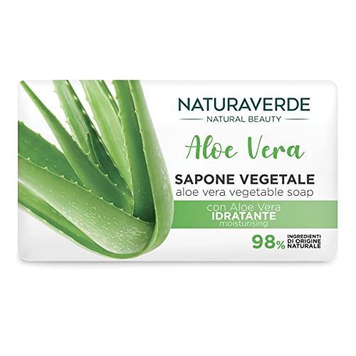 Naturaverde | Natural Beauty - Sapone Vegetale all Aloe Vera, Sapone Mani, Sapone Viso, Saponetta, Saponetta all Aloe Vera, Idratante, 100g