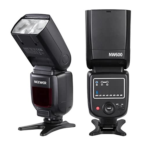 NEEWER NW600 Flash Speedlite Compatibile con Canon Nikon Panasonic Olympus Pentax Fujifilm Sony Reflex Digitali & Fotocamere Mirrorless, con Standard Hotshoe, GN40 On-camera, Manuale, Modalità S1 S2