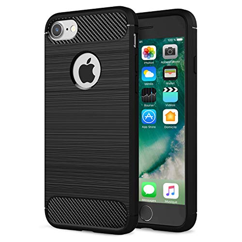 NEW C Cover Compatibile con iPhone 7 e iPhone 8 (4.7), con Urti Assobirmento e Fibra di Carbonio [Gel Flex Silicone]