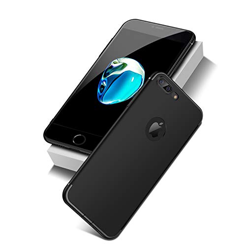 NEW C Cover Compatibile con iPhone 7 Plus e iPhone 8 Plus, in Silicone Nero [Gel TPU Ultra Sottile e Leggero] Custodia Protettiva con Urti Assorbimento e AntiGraffio