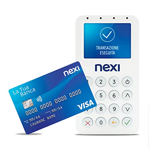 Nexi Mobile Pos - Pos Portatile Contactless, Lettore Elettronico Portatile per Pagamenti con Bancomat, Carta di Credito, Prepagata, Apple Pay e Google Pay - Firma Digitale con App Nexi Mobile, BP-55