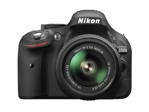 Nikon D5200 Nikkor 18 55 VR II Fotocamera Reflex Digitale, 24.1 Megapixel, LCD HD 3  Regolabile, Nero [Versione EU]
