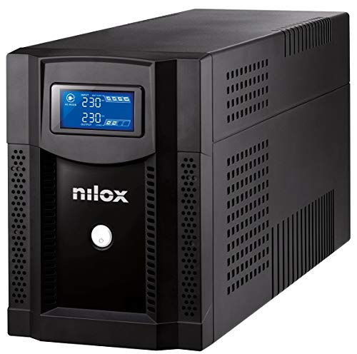 Nilox, UPS Premium Line Interactive Sinewave LCD da 3000VA 2100W, UPS Line Interactive ad Onda Sinusoidale Perfetta, Protegge Piccole Reti, Workstation, Computer e Periferiche da Blackout