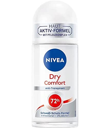 NIVEA Deodorante Dry Comfort Roll-On (50 ml), affidabile antitraspirante con minerali per una sensazione di pelle secca, con 72 h di protezione e formula dual-active