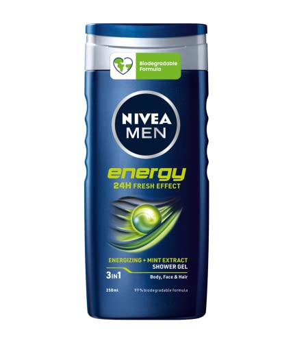 Nivea MEN Energy Doccia Shampoo 6 x 250 ml, Docciaschiuma uomo rivi...