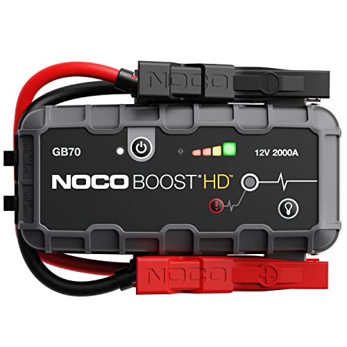 NOCO Boost HD GB70, Avviamento di Emergenza Portatile 2000A 12V UltraSafe, Avviatore Booster al Litio Professionale e Cavi Batteria Auto per Motori Benzina fino a 8L e Motori Diesel fino a 6L