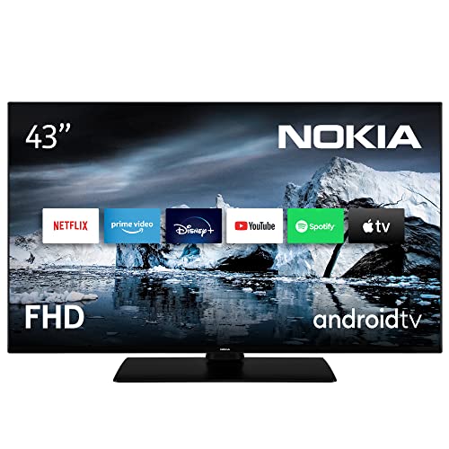 Nokia Smart Televisione Android TV - 43 Pollici (108 cm) Televisore HD, HDR10, WiFi, LED, DVB-C S2 T2, Google Play Store, Netflix, Prime Video, Disney+