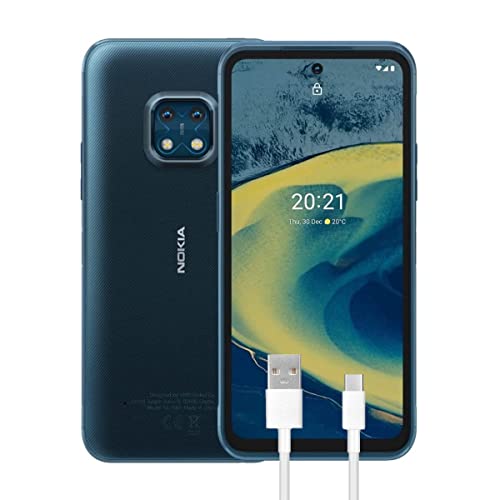 Nokia XR20 Smartphone Rugged 5G 64GB, 4GB RAM, Display 6.67” FHD+, Dual Camera 48 Mp Ottiche ZEISS, Batteria 4630mAh, Dual Sim, Ultra Blue, Versione con Cavo USB Type-C Aggiuntivo 1m