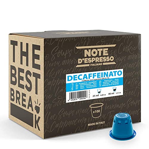 Note D Espresso Caffè Decaffeinato, Capsule Compatibili Soltanto con Sistema NESPRESSO, 100 Caps
