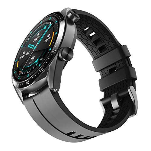 NotoCity Cinturino Compatibile con Huawei Watch GT Watch GT 2  Samsung Galaxy 46mm  Gear S3 in Silicone Easy Fit 22mm Braccialetto di Ricambio