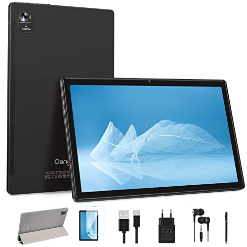 Oangcc Tablet 10 Pollici, Android 11 OS Tablets con 5G+2.4G WiFi, 2.0 GHz Octa Core, 4GB RAM + 64GB ROM(TF 4-256 GB) | 8000mAh | FHD | Bluetooth 5.0 | 5+8MP | 2 Anni di Garanzia Tablet - Nero