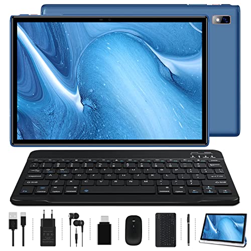 Oangcc Tablet 10 Pollici, Android 11 Tablets con Octa Core Processore, 4GB RAM+64GB ROM(TF 4-256GB), 8000mAh | FHD Display | Bluetooth | Camera 5+8MP | Tablet con Penna, Tastiera e Mouse - Blu