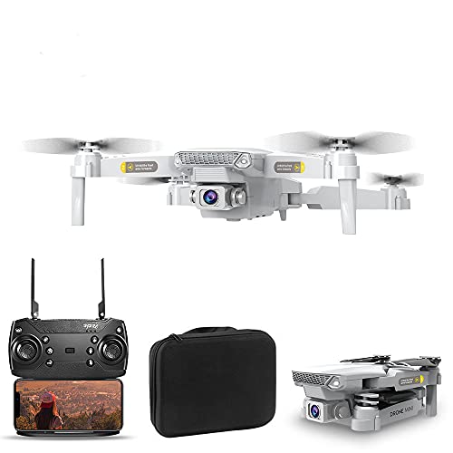 OBEST Mini Drone con Fotocamera 4k, Quadcopter Pieghevole a Doppia Fotocamera, Pressione Dell aria Ad Altezza Fissa, Posizionamento Del Flusso Ottico (Drone)