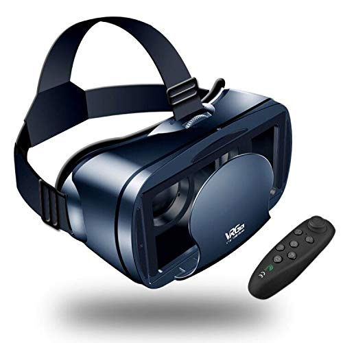 Occhiali VR 3D With Telecomando Compatibile Occhiali VR con tutti gli Smartphone come Galaxy, Android, Huawei, da 5,0 a 7,0 Pollici（Nero）