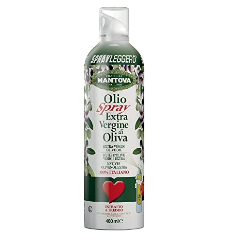 Olio Extra Vergine di Oliva Spray 400 ml - Olio Spray 100% italiano, estratto a freddo – Sprayleggero – 100% Naturale,100% Leggero, 100% Facile - Con lo spray risparmi fino al 90% di prodotto