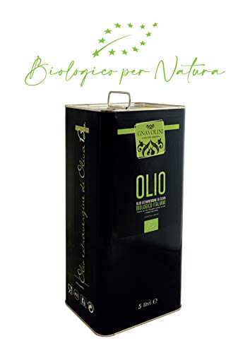 Olio Extravergine Biologico di Oliva 100% ITALIANO di Gnavolini Raccolta Sapore | Latta da 5 Litri | Olio Evo Biologico per il Benessere in Cucina
