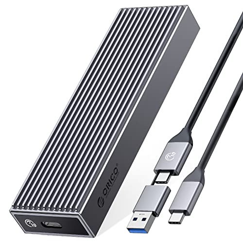 ORICO Case M.2 NVMe SSD Adattatore Senza Attrezzi in Alluminio, 10Gbps USB3.2 USB-C per M.2 PCIe NVMe M-Key 2230 2242 2260 2280 SSD, Supporto per UASP Trim- BM2G2
