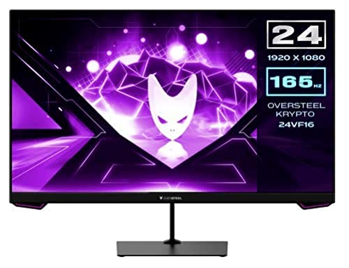 Oversteel Krypto Monitor PC Gaming 24   FullHD (1920x1080, LED, VA, 16:9, 1ms, 165 Hz, HDMI, Display Port), Nero