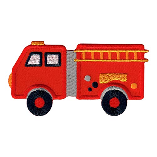 PatchMommy Toppa Termoadesiva Autopompa Camion Pompieri Patch Ricamate per Ferro da Stiro o per Cucire - Toppe Adesive per Vestiti, Applicazioni per Tessuti Bambini