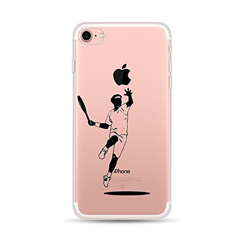 Per iPhone 6S Custodia, Cover per iPhone 6, CrazyLemon Soft TPU Custodia in gel di silicone ibrido trasparente TPU Cover per iPhone 6 6S 4.7 pollici - Gioca a tennis