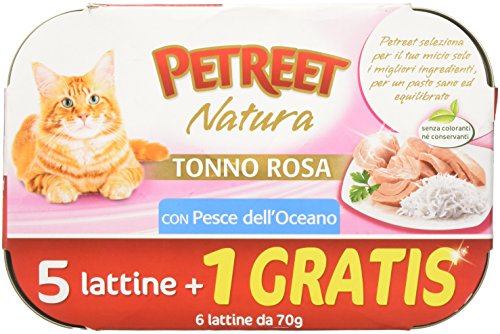 Petreet Nat 5+1 Tonno Pesce Alimenti Gatto Umido Premium, Multicolore, Unica
