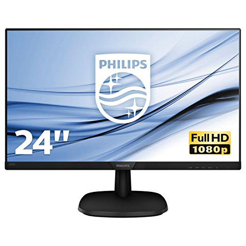 Philips 243V7QJABF Monitor 24  LED IPS FHD, 4 ms, 3 Side Frameless, Low Blue, Flicker Free, HDMI, Display Port, VGA, Casse Integrate, Attacco VESA, Nero