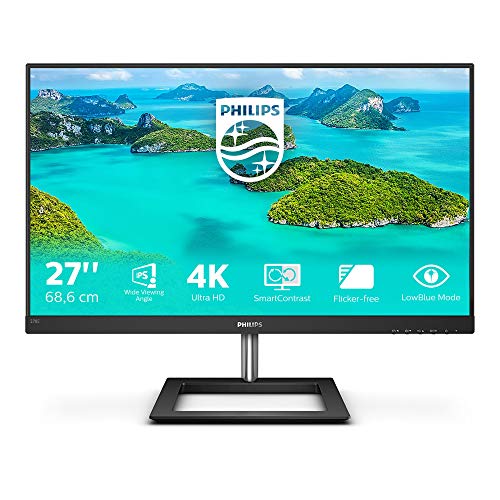 Philips 278E1A - Monitor UHD da 27 pollici (3840x2160, 60 Hz, HDMI, DisplayPort) nero