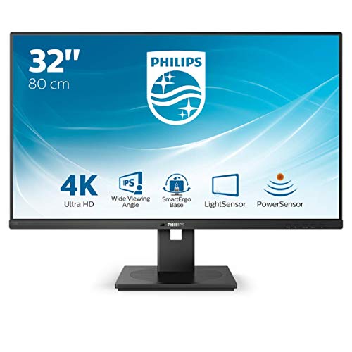 Philips 328B1 - Monitor UHD da 32 , regolabile in altezza (3840 x 2160, 60 Hz, HDMI 2.0, DisplayPort, hub USB, colore: Nero