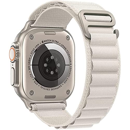 PIOWNN Alpine Loop Nylon Cinturino Compatibili con Apple Watch Ultra Strap 49mm 45mm 44mm 42mm per Uomini Donne, Sport Gancio a G in Titanio Cinturino per iWatch Ultra 8 7 6 5 4 3 2 1 SE, Lucestellare