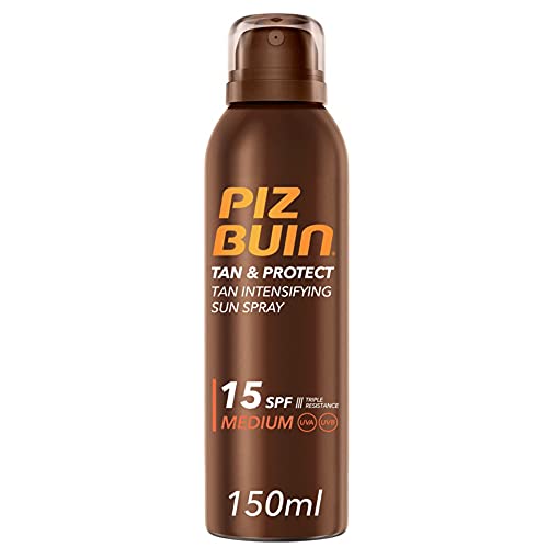 Piz Buin, Tan & Protect, Spray Abbronzante con Protezione SPF 15, 150 ml