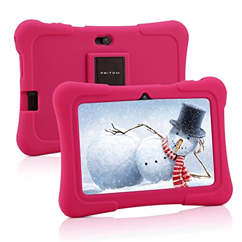 PRIMOM tablet per bambini 7 pollici, tablet per bambini WiFi, Android 10, 32 GB ROM, tablet per bambini, BT, doppia fotocamera, controllo parentale, software educativo per bambini preinstallato (Roz)