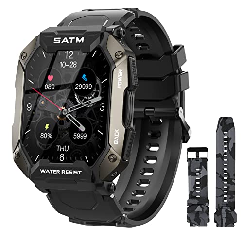 PYRODUM Orologio Smartwatch Uomo, 1.71   HD Militari Smart Watch Impermeabile 5ATM, Orologio Fitness con GPS Contapassi, Cardiofrequenzimetro da Polso, 24 Modalità, Orologio Sportivo per Android iOS