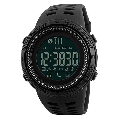 QHLJX Smart Watch,Orologio Sportivo Digitale Bluetooth 4.0 da Uomo Impermeabile Pedometro Militare Contatore Calorie Monitor Sonno Chiamata Promemoria,Retroilluminazione El, Android iOS