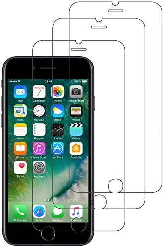 QUITECO Pellicola Vetro Temperato per iPhone 7, iPhone 8   iPhone SE 2020 [3 Pezzi], Vetrino Protettivo Anti Graffio, Protezione Schermo, Anti-Impronte, Durezza 9H, 0,26mm