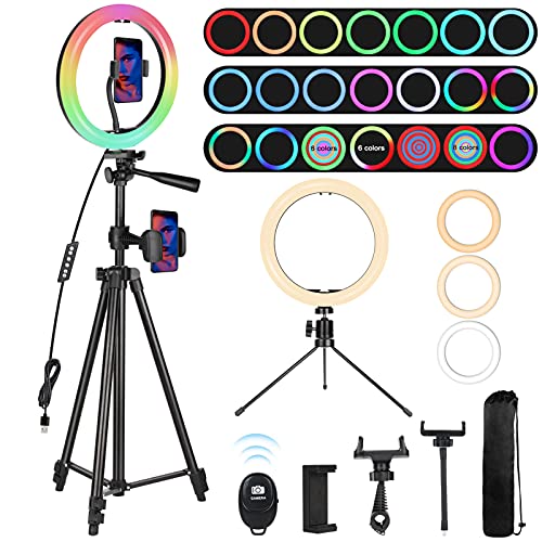 Railee Luce ad Anello LED con Treppiede, 10  Ring Light Luce Tik To...